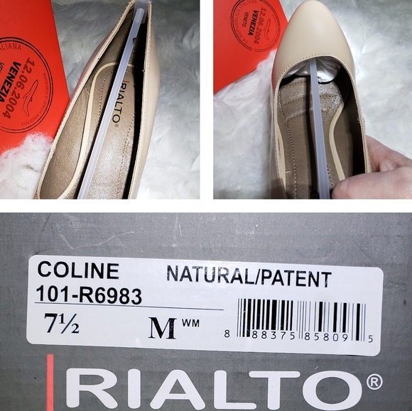 NEW Rialto White Mountain Coline Natural Patent Leather Hi Heels Classic Shoes - Picture 7 of 9